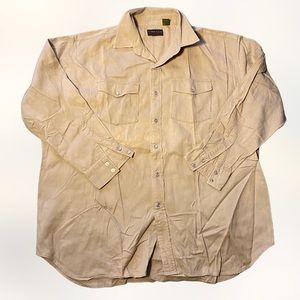 threads cargo pearl snap vtg button down mens shirt chino XXL